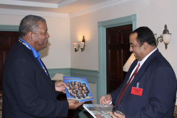 Mahmoud Lamadanie with Prime Minister of Antigua and Barbuda